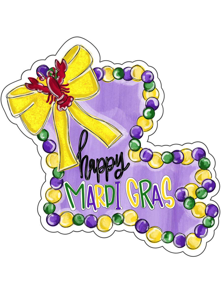 Mardi Gras Louisiana 22" Wood Door Hanger - TWW-W-0026-DH
