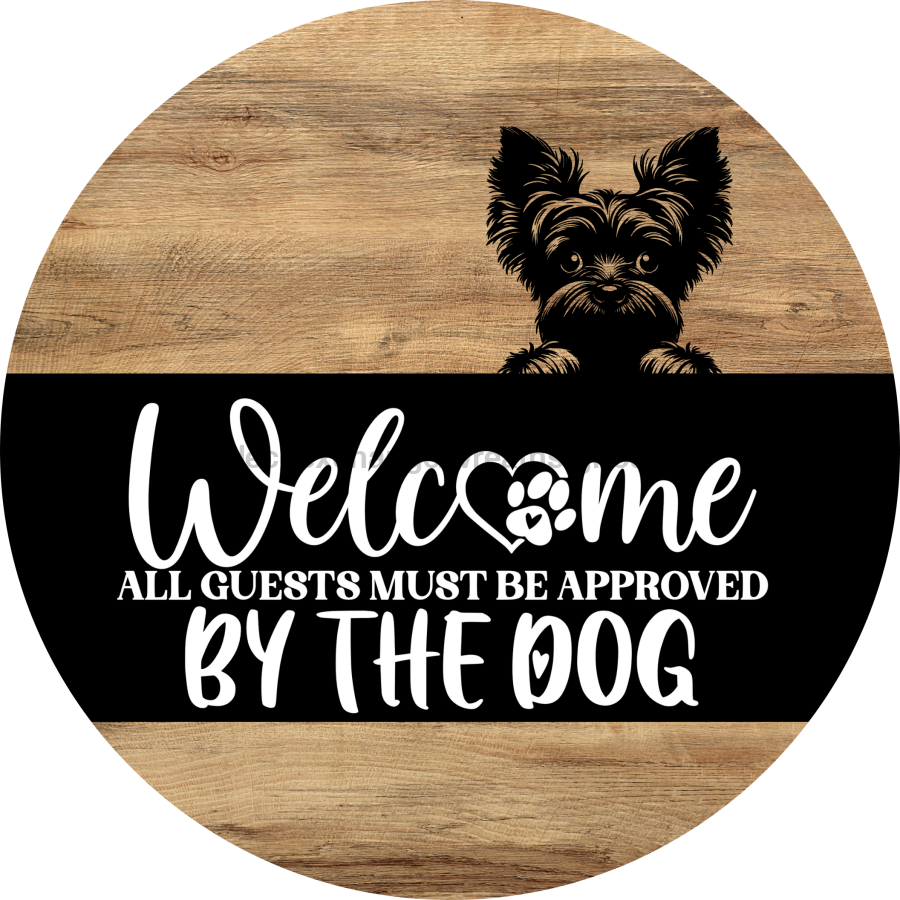 Dog Door Hanger, Hello Brought Treats Door Hanger, DCO-01975-DH, 18" Round Wood