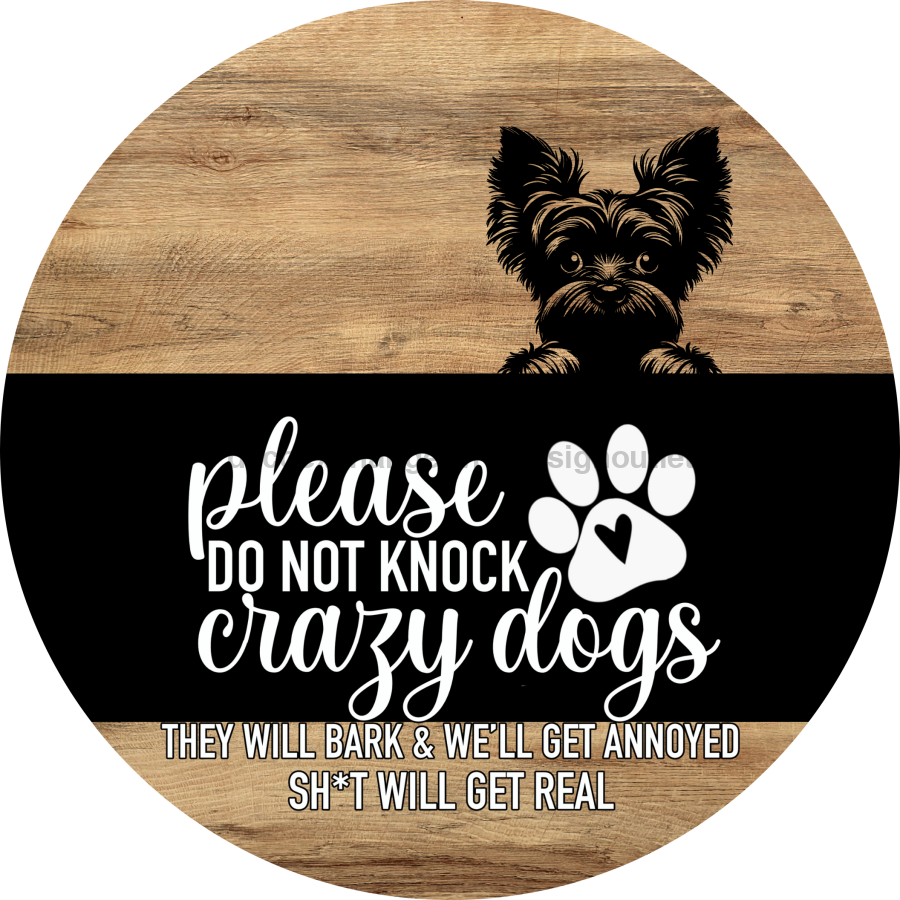 Dog Door Hanger, Hello Brought Treats Door Hanger, DCO-01975-DH, 18" Round Wood