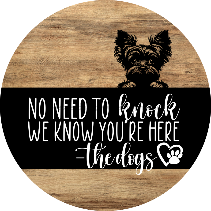 Dog Door Hanger, Hello Brought Treats Door Hanger, DCO-01975-DH, 18" Round Wood