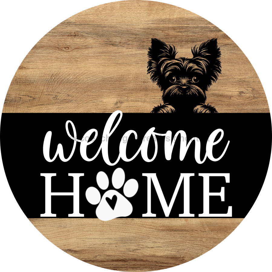 Dog Door Hanger, Hello Brought Treats Door Hanger, DCO-01975-DH, 18" Round Wood