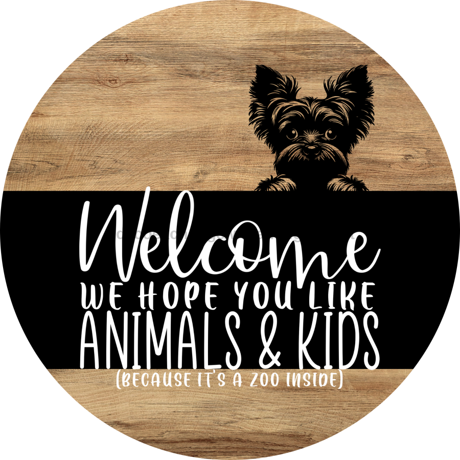 Dog Door Hanger, Hello Brought Treats Door Hanger, DCO-01975-DH, 18" Round Wood