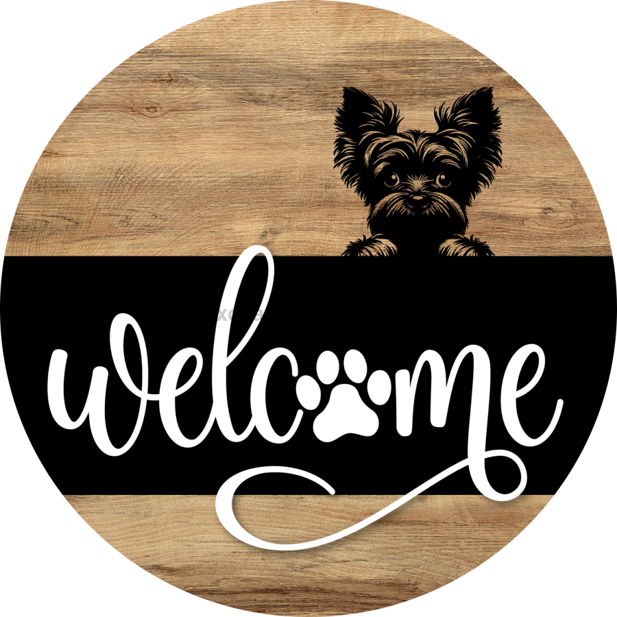 Dog Door Hanger, Hello Brought Treats Door Hanger, DCO-01975-DH, 18" Round Wood