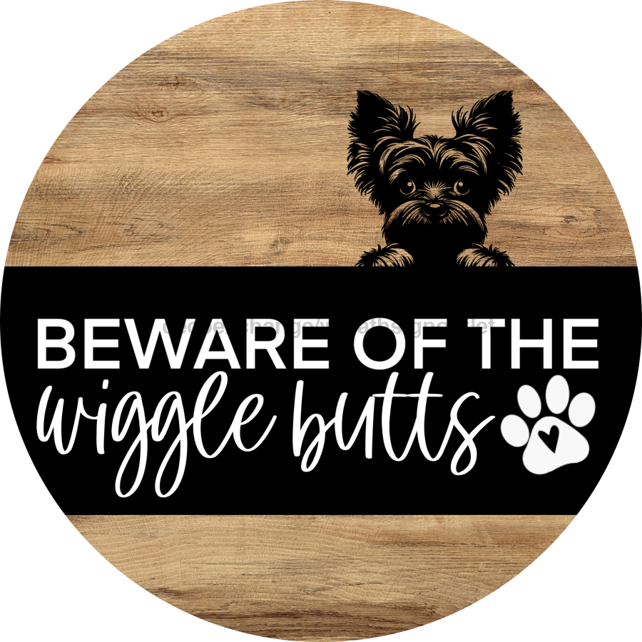 Dog Door Hanger, Hello Brought Treats Door Hanger, DCO-01975-DH, 18" Round Wood