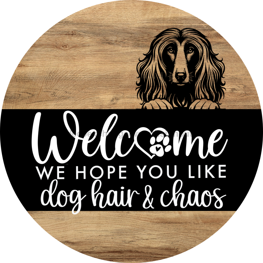 Dog Door Hanger, Hello Brought Treats Door Hanger, DCO-01975-DH, 18" Round Wood