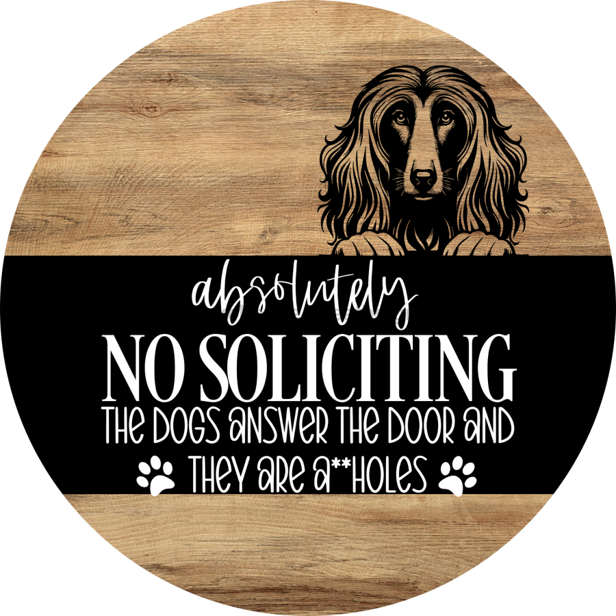 Dog Door Hanger, Hello Brought Treats Door Hanger, DCO-01975-DH, 18" Round Wood