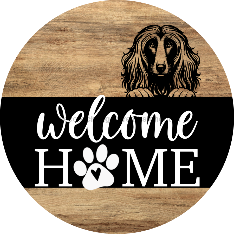 Dog Door Hanger, Hello Brought Treats Door Hanger, DCO-01975-DH, 18" Round Wood