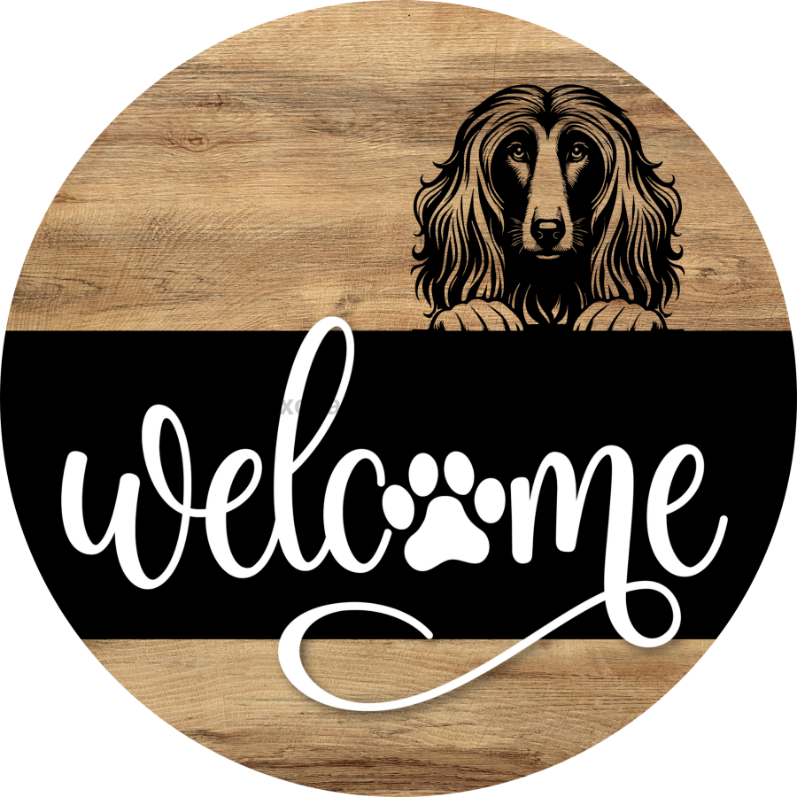 Dog Door Hanger, Hello Brought Treats Door Hanger, DCO-01975-DH, 18" Round Wood