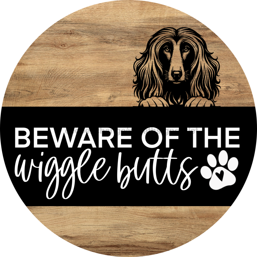 Dog Door Hanger, Hello Brought Treats Door Hanger, DCO-01975-DH, 18" Round Wood