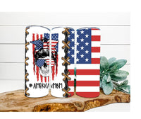 Thumbnail for American Flag Tumbler, #American Mom Tumbler 20 oz Skinny Tumbler - DECOETUMBLER-260