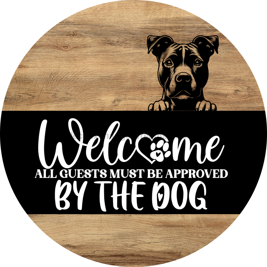Dog Door Hanger, Hello Brought Treats Door Hanger, DCO-01975-DH, 18" Round Wood