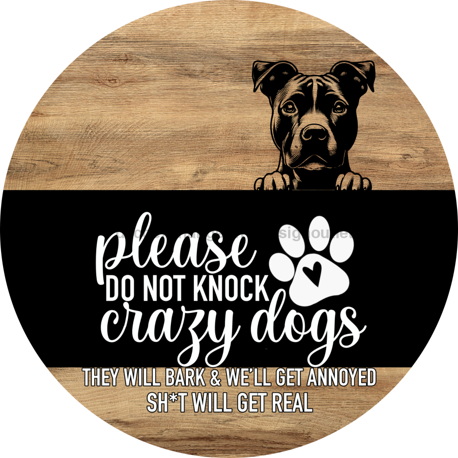 Dog Door Hanger, Hello Brought Treats Door Hanger, DCO-01975-DH, 18" Round Wood