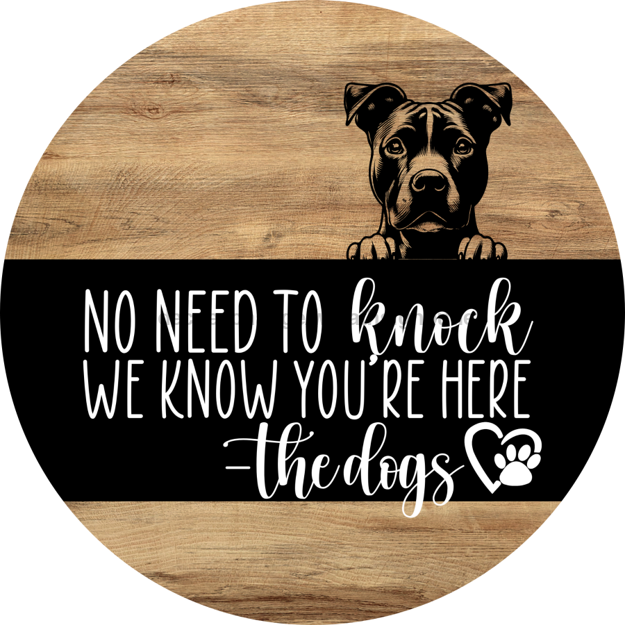 Dog Door Hanger, Hello Brought Treats Door Hanger, DCO-01975-DH, 18" Round Wood