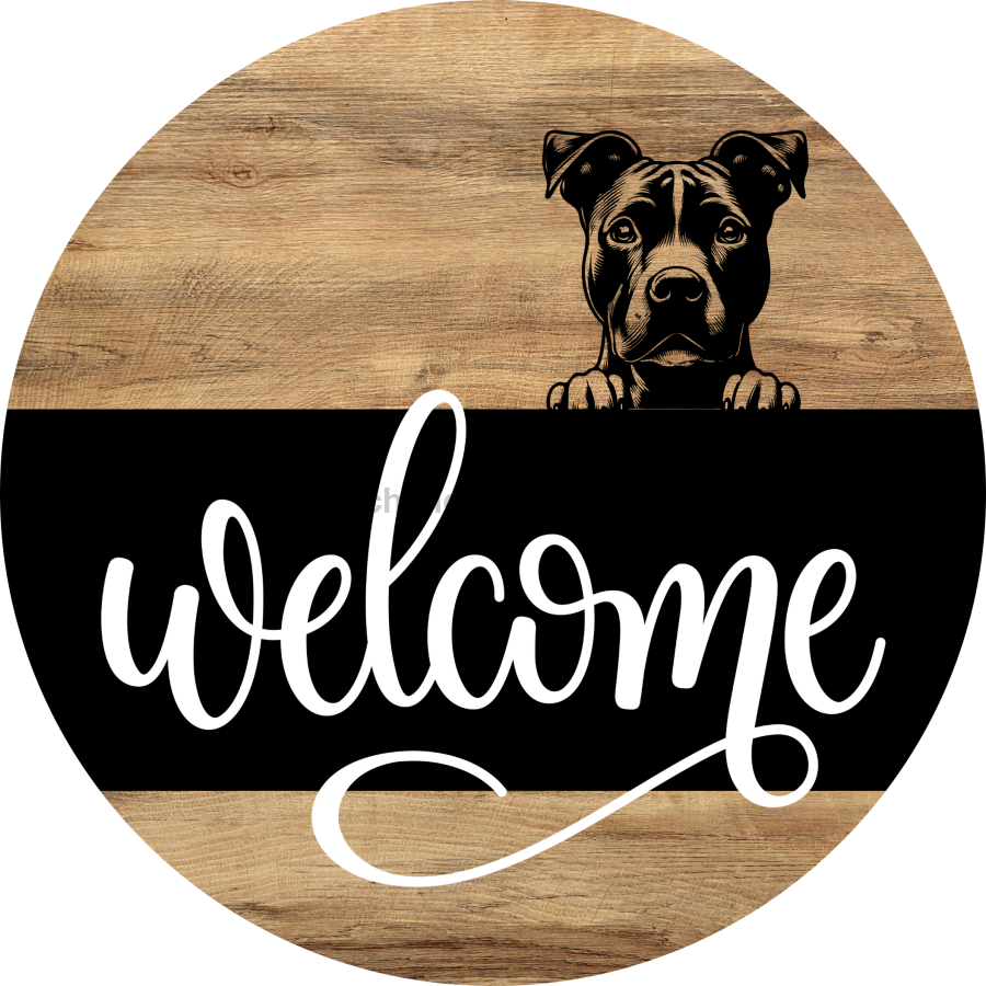 Dog Door Hanger, Hello Brought Treats Door Hanger, DCO-01975-DH, 18" Round Wood