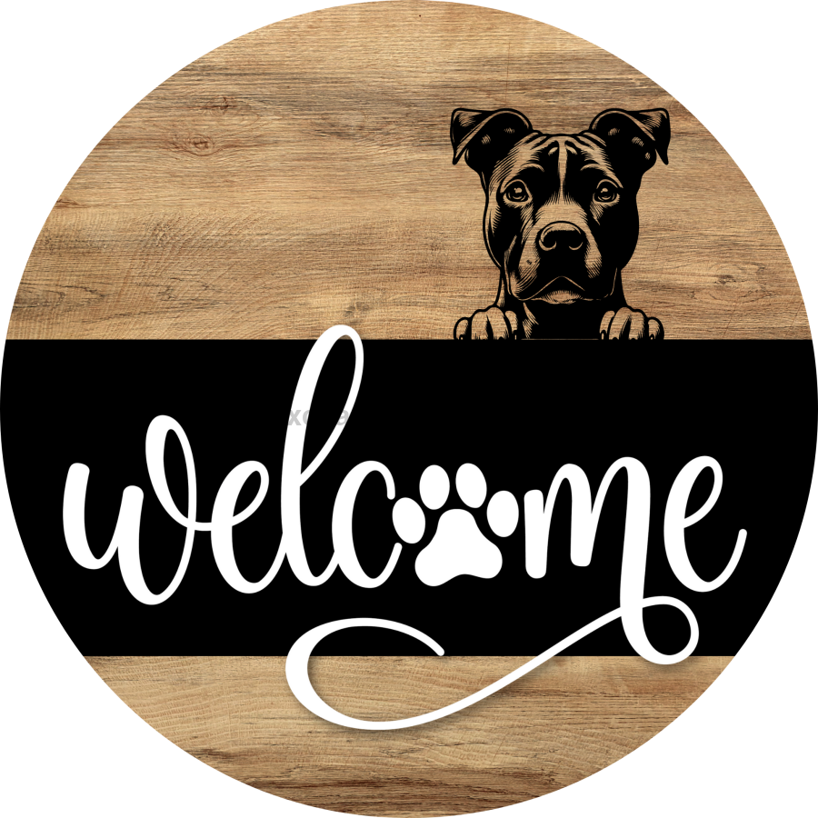 Dog Door Hanger, Hello Brought Treats Door Hanger, DCO-01975-DH, 18" Round Wood