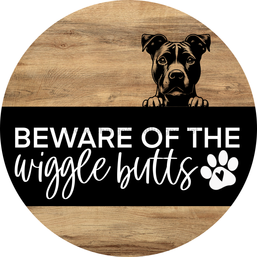 Dog Door Hanger, Hello Brought Treats Door Hanger, DCO-01975-DH, 18" Round Wood