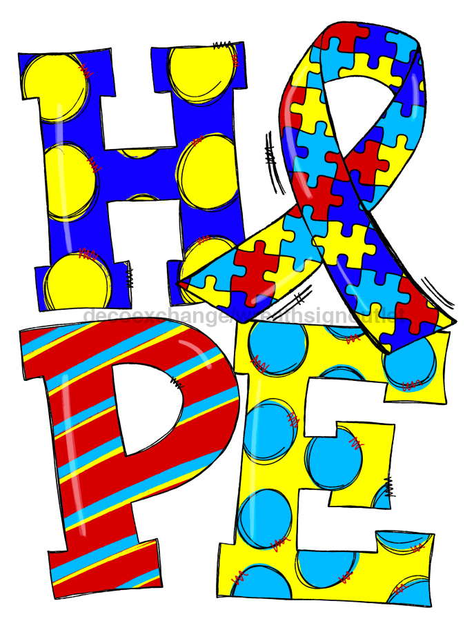 Autism Autism 22" Wood Door Hanger - DECOE-W-0130-DH