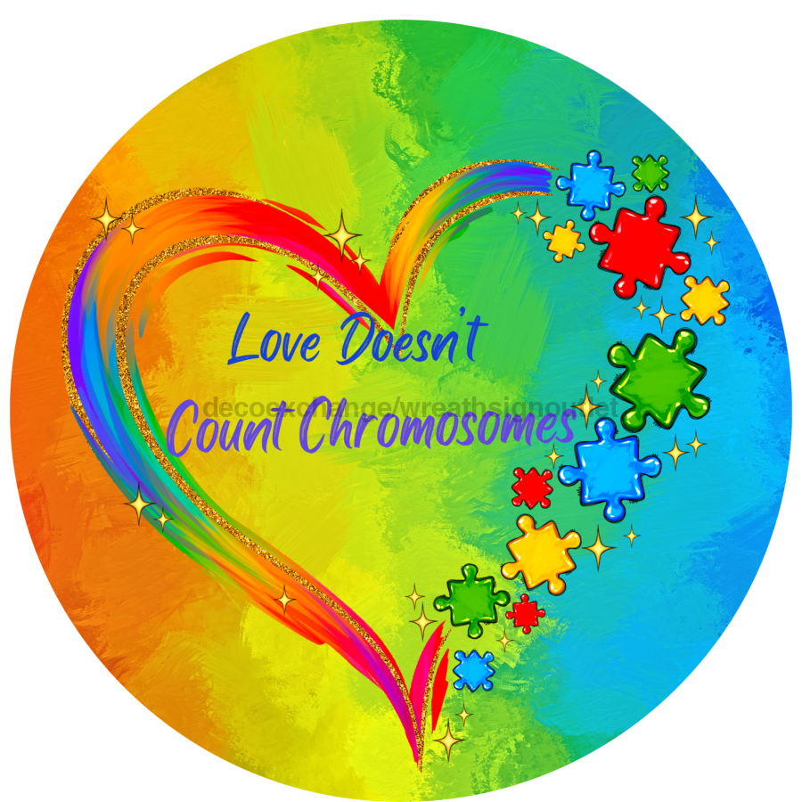 Autism Support, MB-00006, Sign For Wreath, 10" Metal Sign