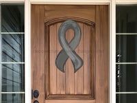 Thumbnail for Awareness Ribbon Sign Grey Wood Sign Decoe-W-258 22 Door Hanger