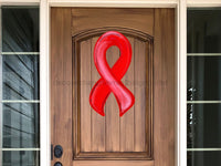 Thumbnail for Awareness Ribbon Sign Red Wood Sign Decoe-W-257 22 Door Hanger