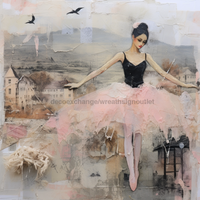 Thumbnail for Ballerina Vintage 10x10" Metal Wreath Sign - OAW-0022