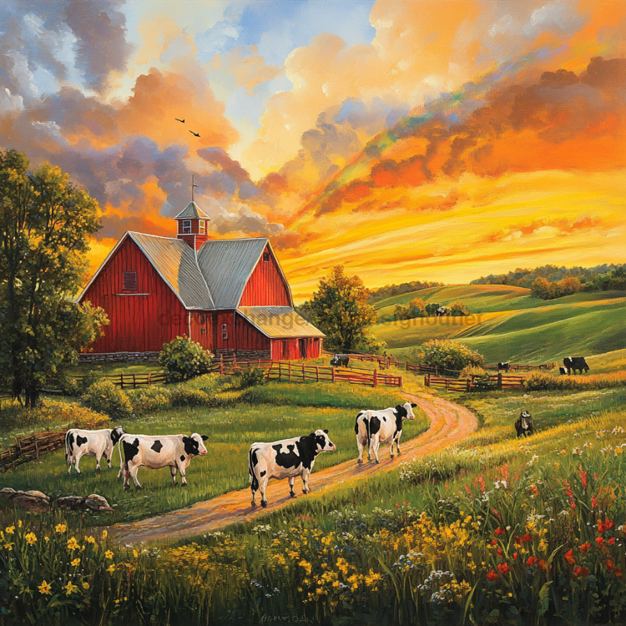 Barn Yard Sign, DCO-13428, Sign For Wreath, 10x10" Metal Sign