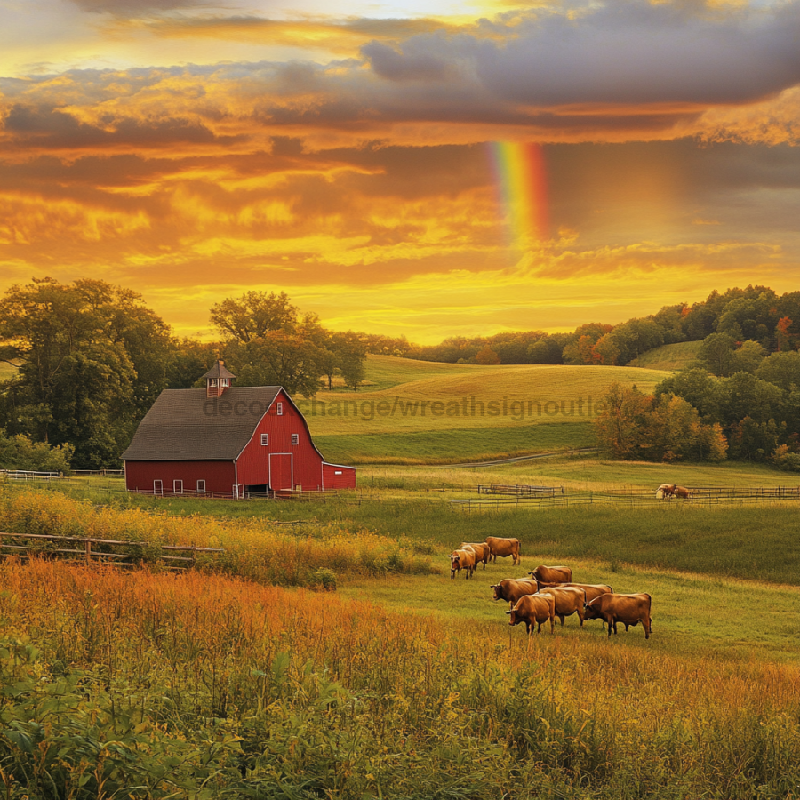 Barn Yard Sign, DCO-13429, Sign For Wreath, 10x10" Metal Sign