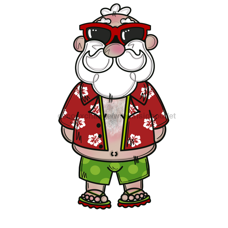 Beach Santa Door Hanger Mj-W-00063-Dh-30 30‚Äô Wood