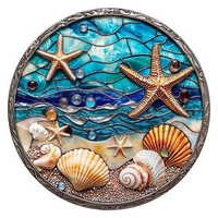 Thumbnail for Beach 10" Wood Wreath Sign - DCO-102707-D