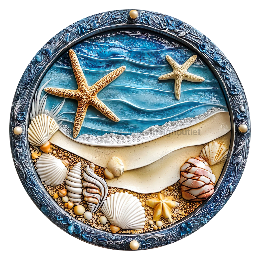 Beach 10" Metal Wreath Sign - DCO-102710
