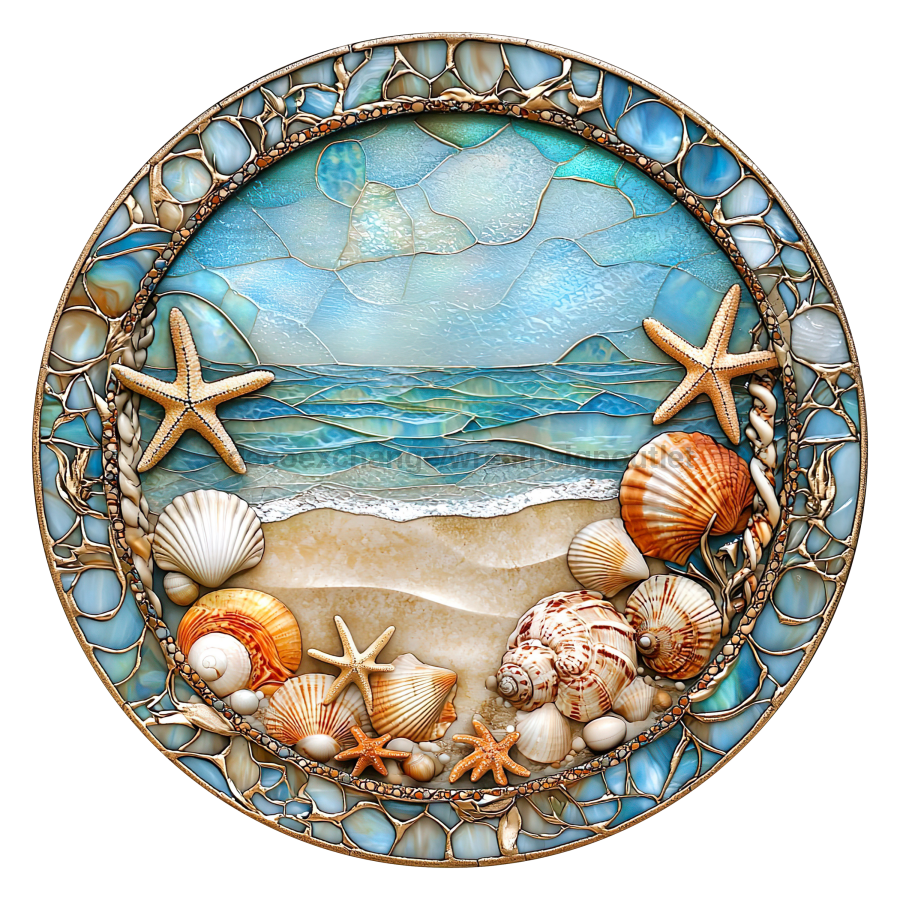 Beach 10" Wood Wreath Sign - DCO-102715-D