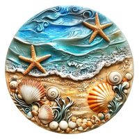 Thumbnail for Beach 10" Wood Wreath Sign - DCO-102716-D
