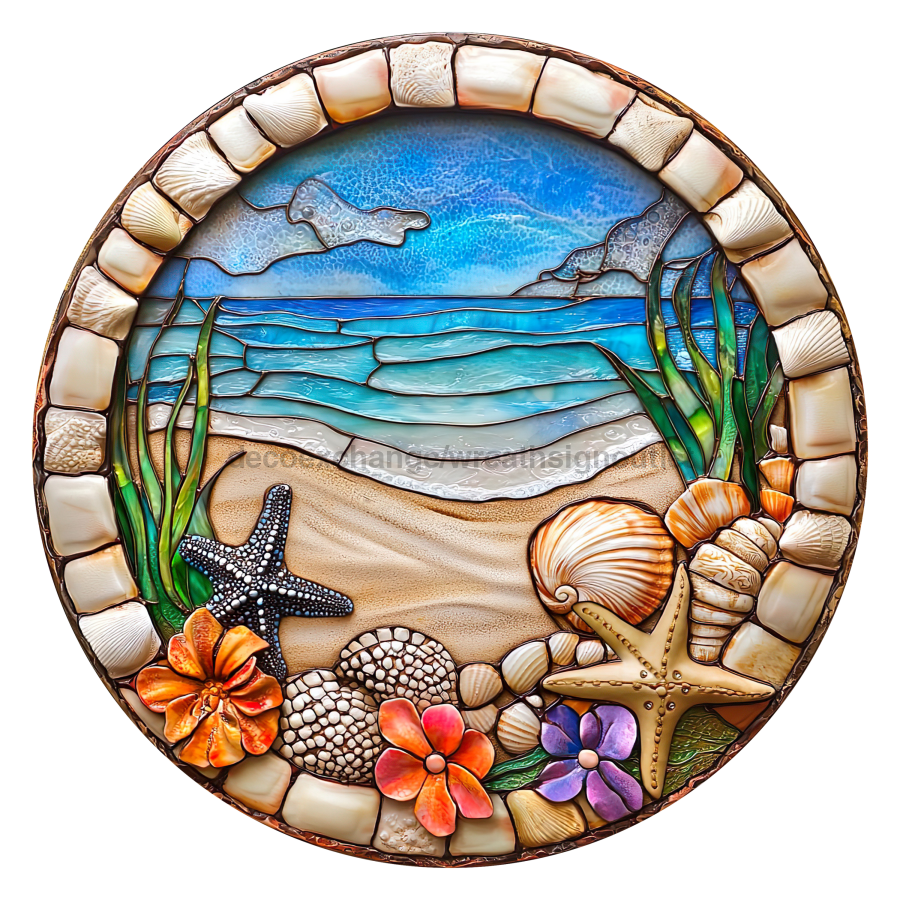 Beach 10" Metal Wreath Sign - DCO-102717