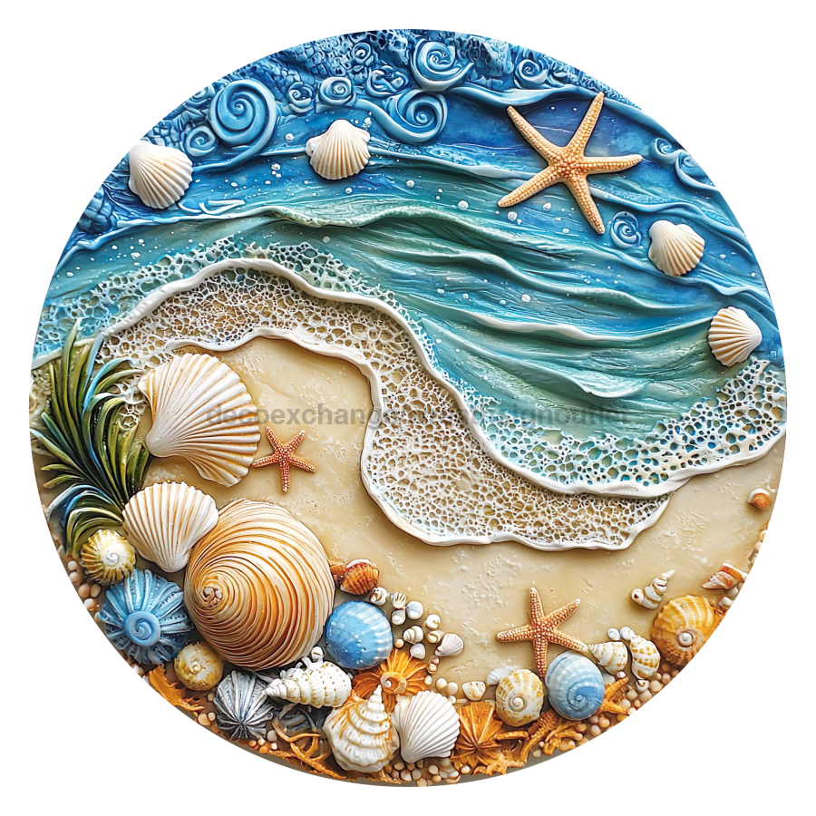 Beach 10" Wood Wreath Sign - DCO-102720-D