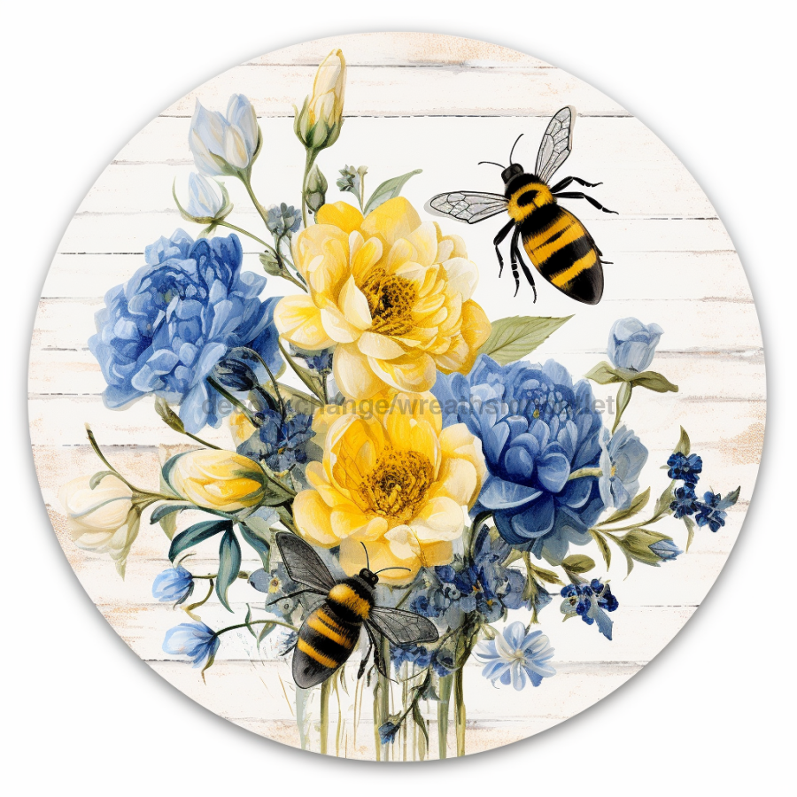 Bee Door Hanger Floral Sign Dco-00910-Dh 18’ Round