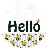 Thumbnail for Bee Door Hanger Hello Dco-01415-Dh 18’ Round Wood