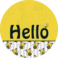 Thumbnail for Bee Door Hanger Hello Dco-01423-Dh 18’ Round Wood (Copy)