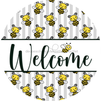 Thumbnail for Bee Door Hanger Welcome Dco - 01411 - Dh 18’ Round Wood