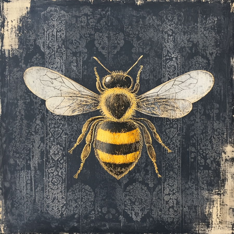 Bee Sign, DCO-13304, Sign For Wreath, 10x10" Metal Sign