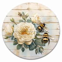Thumbnail for Bee Sign Floral Dco-00899 For Wreath 10 Round Metal