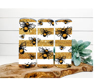 Thumbnail for Bee Tumbler, Glittered Stripes Tumbler 20 oz Skinny Tumbler - DECOETUMBLER-256