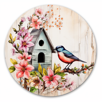 Thumbnail for Bird House Sign Floral Dco-00898 For Wreath 10 Round Metal