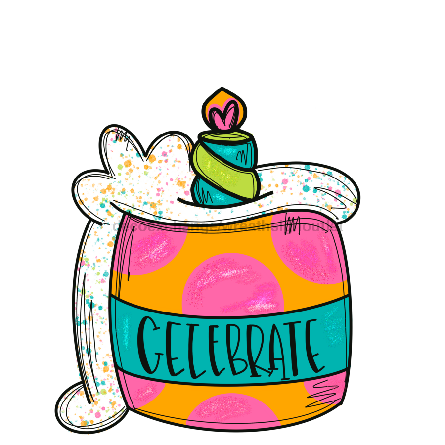 Birthday Cake Door Hanger Mj-W-00014 22‚Äô Wood