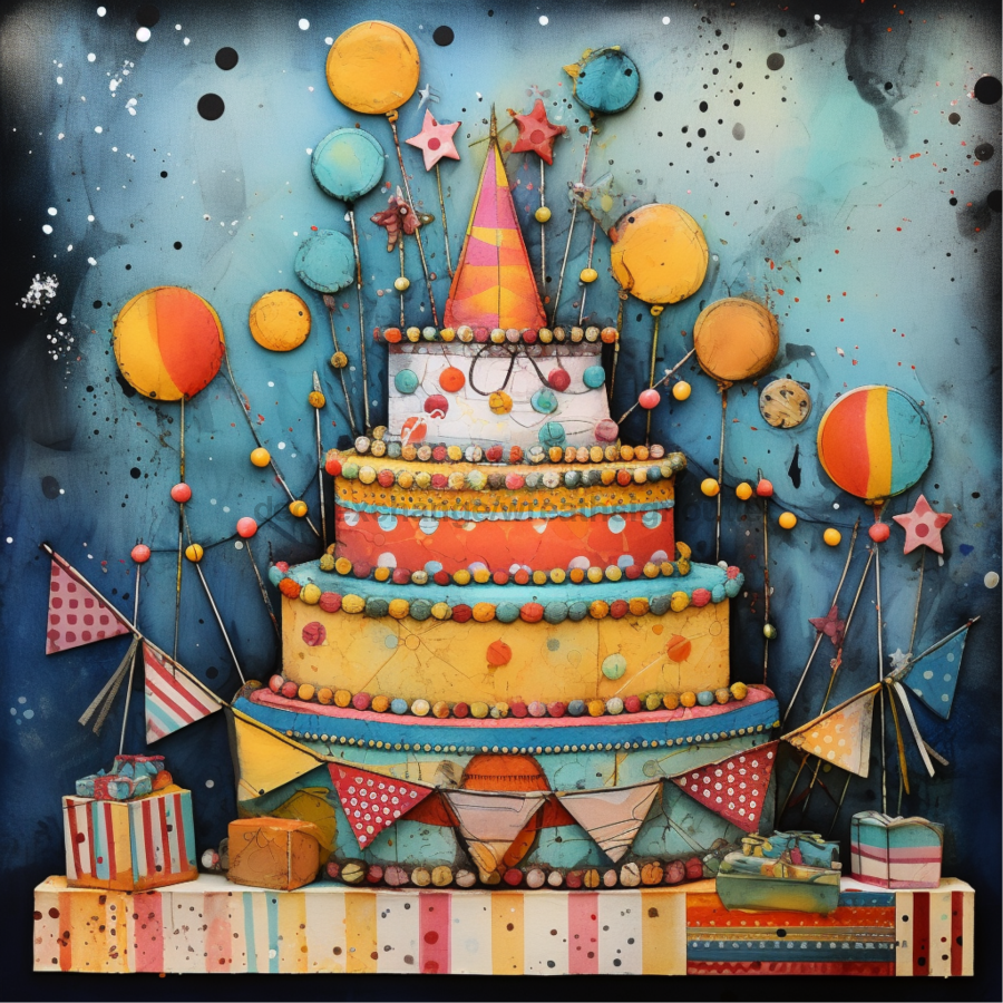 Birthday Vintage 10x10" Metal Wreath Sign - OAW-0005