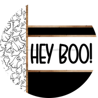 Thumbnail for Black Ghost Door Hanger, Hey Boo Door Hanger, DCO-01936-DH, 18