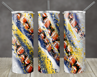 Thumbnail for Blue and Yellow Football Tumbler, 20 oz Skinny Tumbler - DECOETUMBLER-329