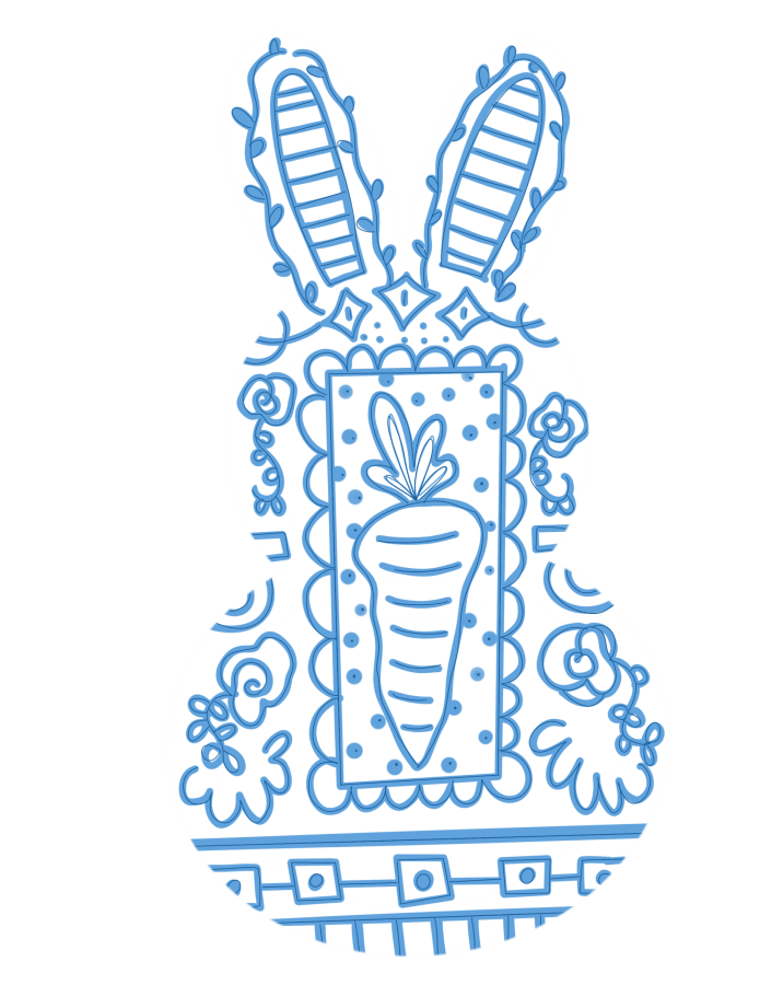 Blue Bunny 22" Wood Door Hanger - TWW-W-0019-DH