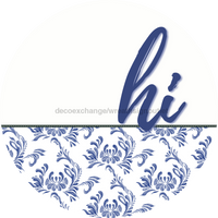 Thumbnail for Blue Chinoiserie Door Hanger Dco-01576-Dh 18’ Round Wood