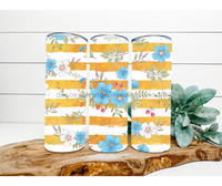 Thumbnail for Blue Flower Tumbler, 20 oz Skinny Tumbler - DECOETUMBLER-189
