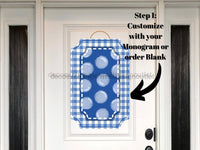 Thumbnail for Blue Last Name Initial Sign Welcome Custom Decoe-W-184-Dh For Wreath Round 22 Wood Cutout Door